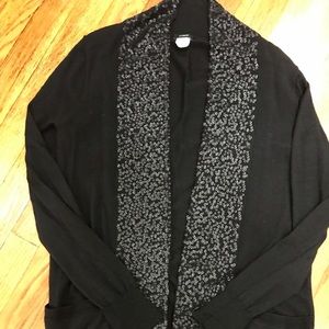 J Crew Sequined Trim Merino Cardigan